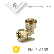 EM-F-A108 Elbow raccord de tuyau de compression en laiton femelle